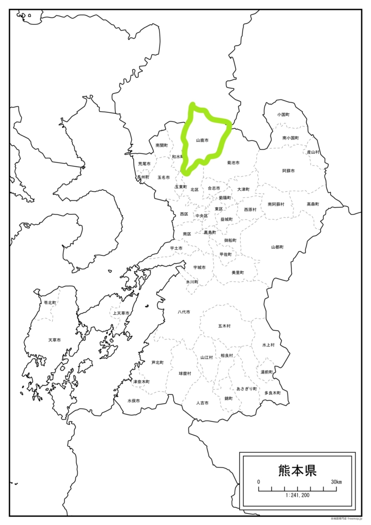 熊本山鹿市の地図